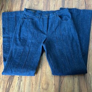 NWOT Escada Dark Blue Flared Jeans size 8 Pinch Pleat